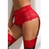 Porte-Jarretelles Dentelle Large Rouge - Litolu Lingerie
