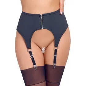Porte-jarretelles Noir Mat Fermeture Éclair - Cottelli LINGERIE