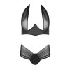 Ensemble Kesmina Faux Cuir & Tulle Noir - Passion Lingerie