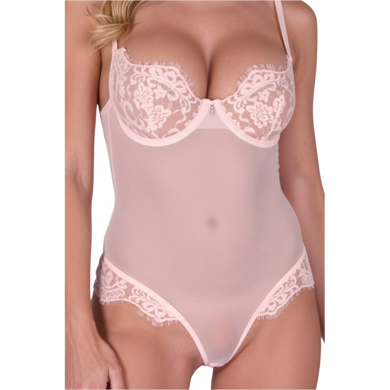 Body Rose Pâle Zovel Passion - Tulle & Dentelle Florale