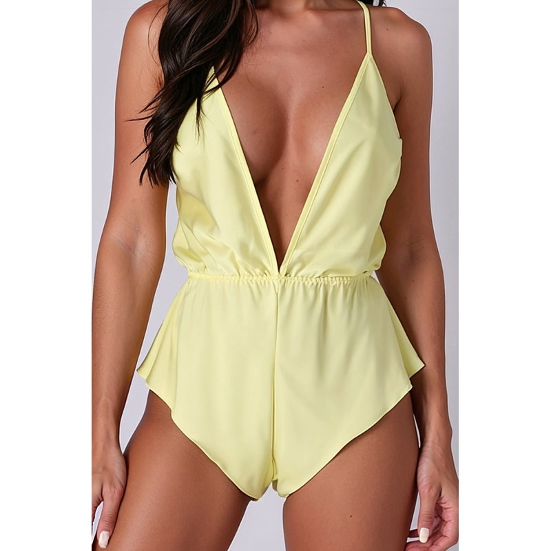 Body Sensie Jaune Satiné - Lingerie Passion | Fauxseins.fr