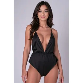 Body noir satiné Sensie - Passion | Fauxseins.fr