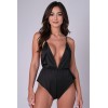 Body noir satiné Sensie - Passion | Fauxseins.fr