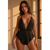 Body noir satiné Sensie - Passion | Fauxseins.fr