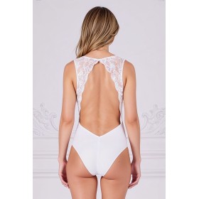 Body blanc Evalie Passion - Dentelle & Microfibre | Fauxseins.fr