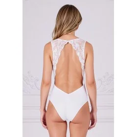 Body blanc Evalie Passion - Dentelle & Microfibre | Fauxseins.fr