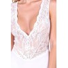 Body blanc Evalie Passion - Dentelle & Microfibre | Fauxseins.fr