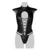 Corsage Lacé Sexy Fetish Faux Cuir Mat | Grey Velvet