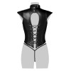 Corsage Lacé Sexy Fetish Faux Cuir Mat | Grey Velvet