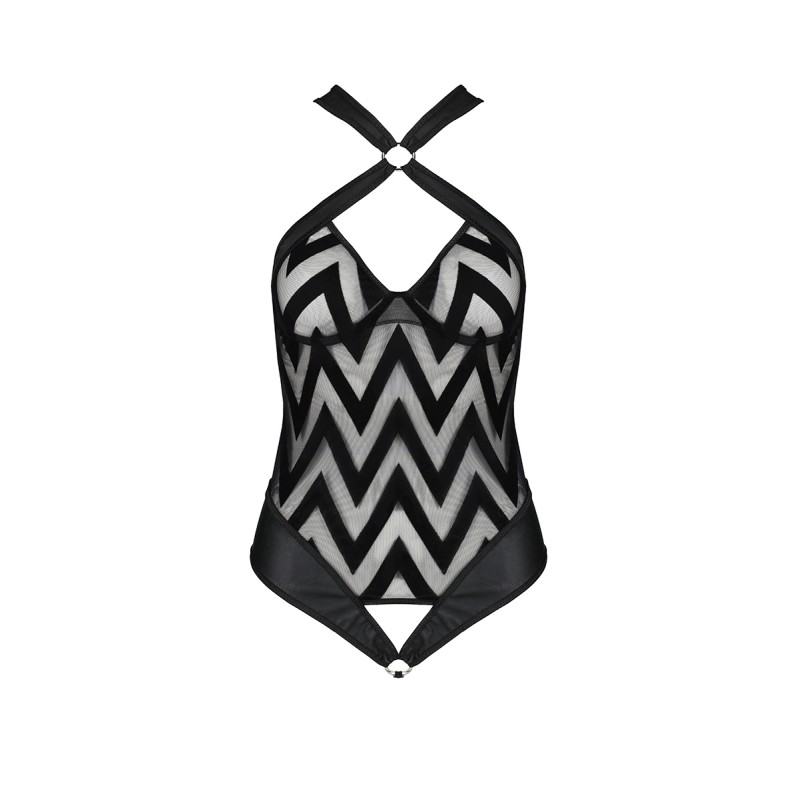Body Sexy Hima Noir Tulle & Faux Cuir | Passion Lingerie