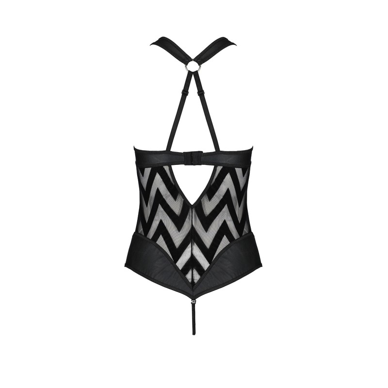 Body Sexy Hima Noir Tulle & Faux Cuir | Passion Lingerie