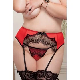 Porte-jarretelles rouge noir grande taille – Paris Hollywood