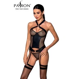 Guêpière Amanda Passion - Résille & Faux Cuir Sexy