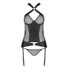 Guêpière Amanda Passion - Résille & Faux Cuir Sexy