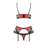 Ensemble Scarlet Rouge Dentelle Porte-Jarretelles – Passion Devil