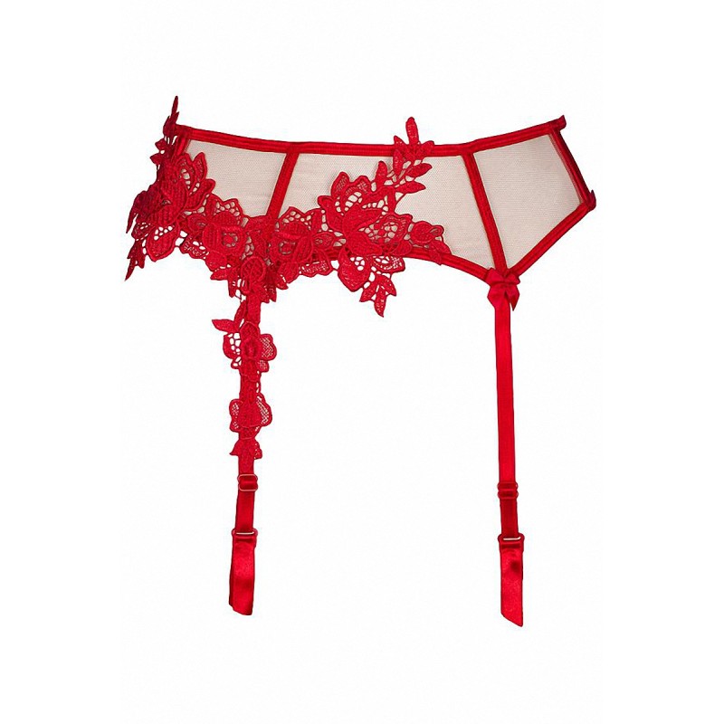 Porte-jarretelles Rouge V-8862 Axami - Tulle & Guipure