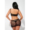 Ensemble Top & Jupe Résille Noir J Lingerie | Fauxseins.fr