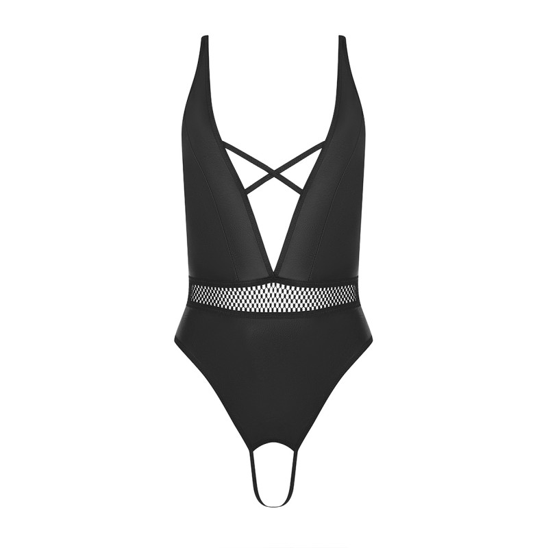 Body noir Kristeen crotchless - Passion Lingerie | Fauxseins.fr
