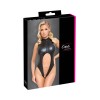 Body noir ouvert entrejambe Cottelli Lingerie | Fauxseins.fr