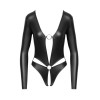 Body ouvert noir mat manches longues - Cottelli Lingerie