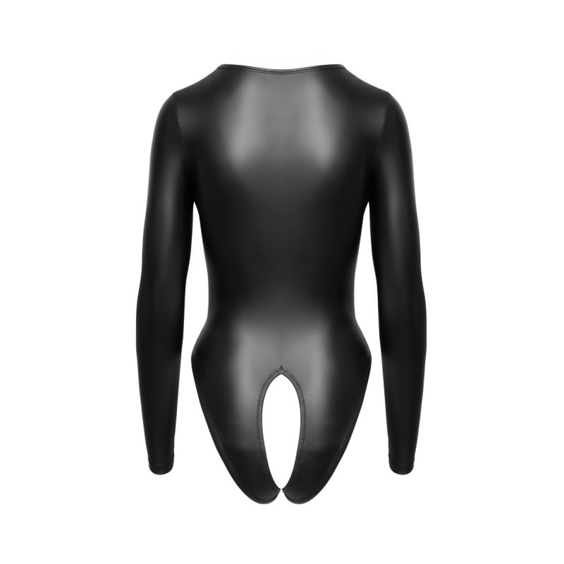 Body ouvert noir mat manches longues - Cottelli Lingerie