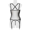 Guépière Tulle Dentelle Noire Grey Velvet | Fauxseins.fr