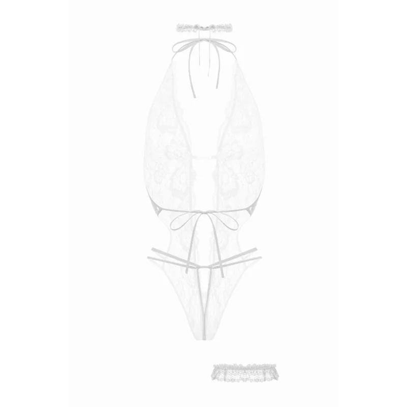 Ensemble body ouvert Renee blanc - Christine Christine by christine Le Duc