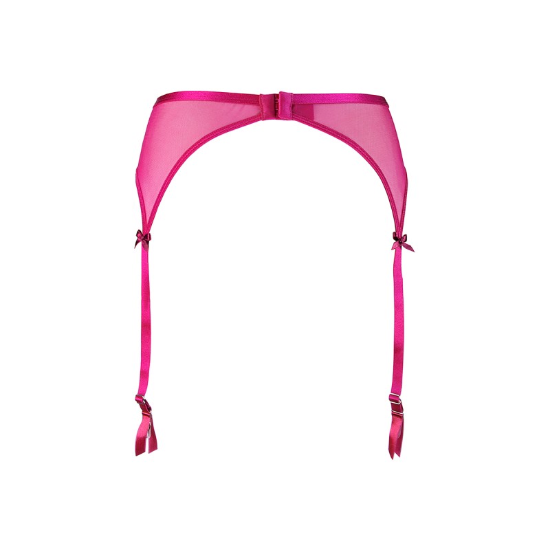 Porte-Jarretelles Rose Fuchsia Broderies V-10252 Axami