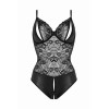 Body Wetlook Vesper Noir Dentelle Ouvert - Christine