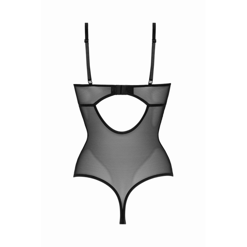 Body Wetlook Vesper Noir Dentelle Ouvert - Christine