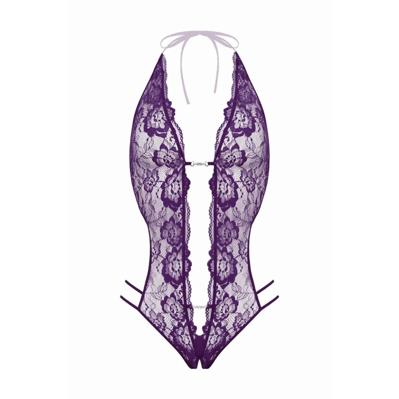 Body string ouvert Renee violet - Christine Christine by christine Le Duc