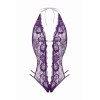 Body string ouvert Renée violet dentelle - Christine