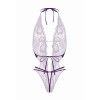 Body string ouvert Renée violet dentelle - Christine