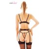 Ensemble 3 pièces Dido Anaïs - Dentelle Noire Porte-Jarretelles