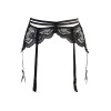 Porte-jarretelles tulle dentelle noir Axami V-10712