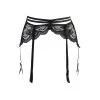 Porte-jarretelles tulle et dentelle noir V-10712 - Axami Axami