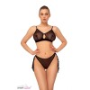 Ensemble Exceed Anaïs - Brassière & String Jarretelles Noir