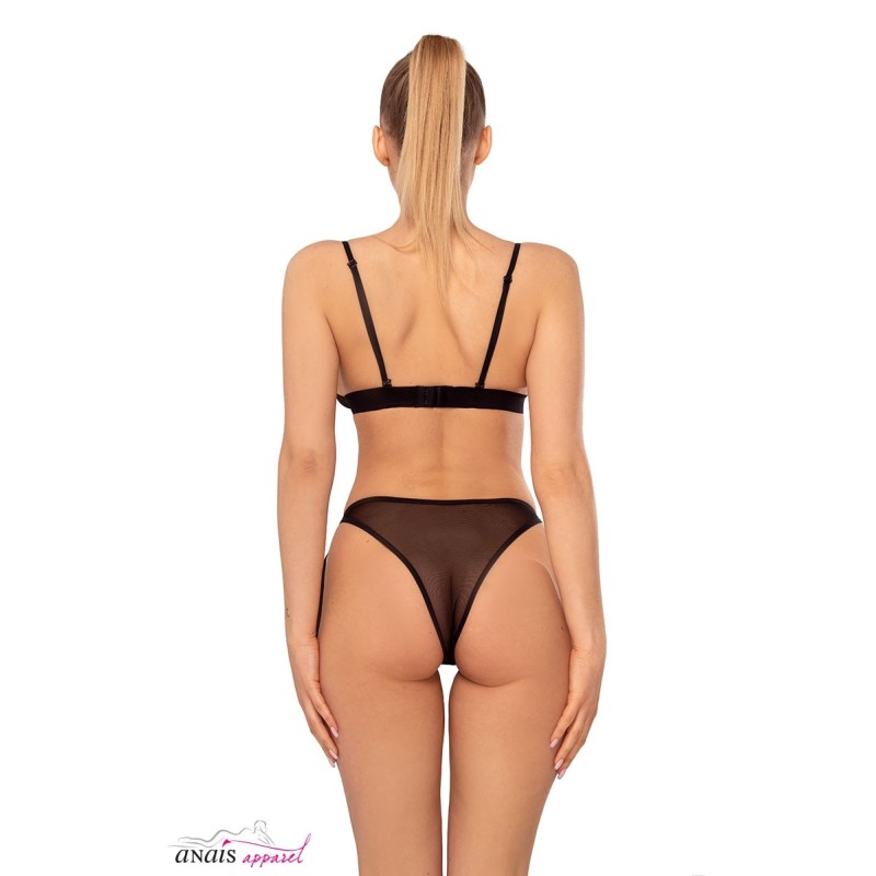 Ensemble Exceed Anaïs - Brassière & String Jarretelles Noir