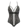 Body string tulle et dentelle noir V-10100 - Axami Axami