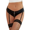 Culotte Porte-Jarretelles Zippée Simili Cuir Noir | Fauxseins.fr