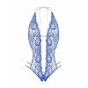 Body string ouvert Renée bleu en dentelle - Christine | Fauxseins.fr
