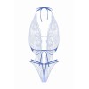 Body string ouvert Renée bleu en dentelle - Christine | Fauxseins.fr