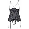Guêpière seins nus et string ouvert résille et perles - Cottelli Lingerie Cotelli Lingerie