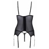 Guêpière seins nus résille & perles + string ouvert - Cottelli