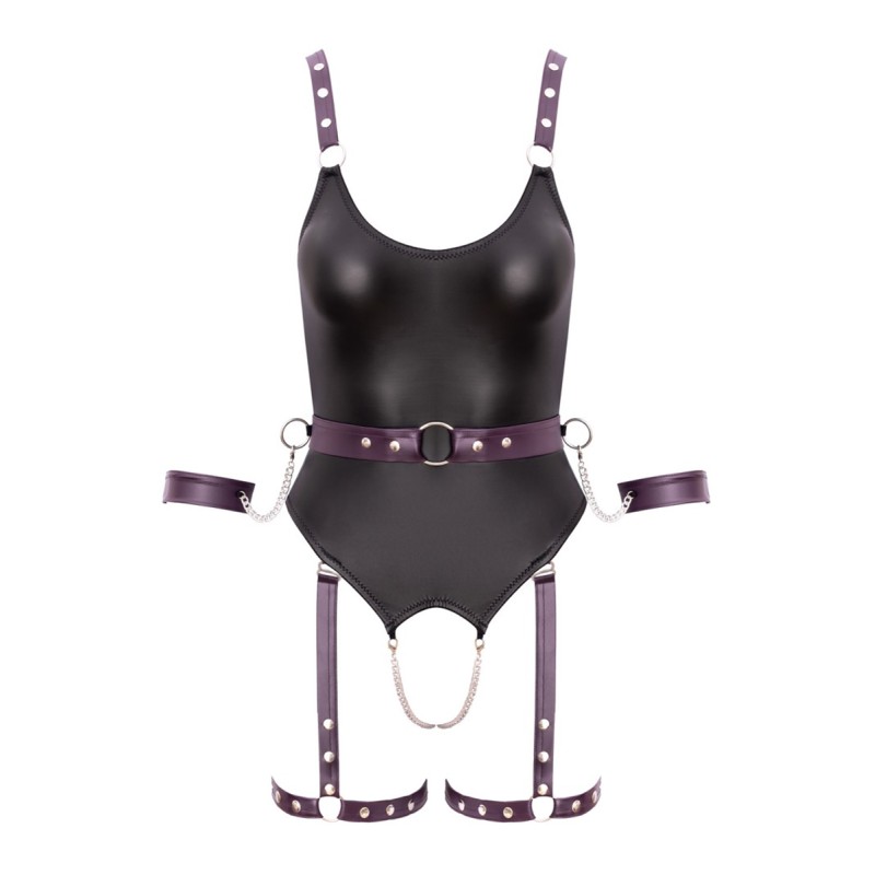 Body Bondage Ouvert à Jarretelles & Menottes - Cottelli