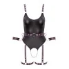 Body à jarretelles ouvert avec menottes - Cottelli Bondage Cotelli Bondage