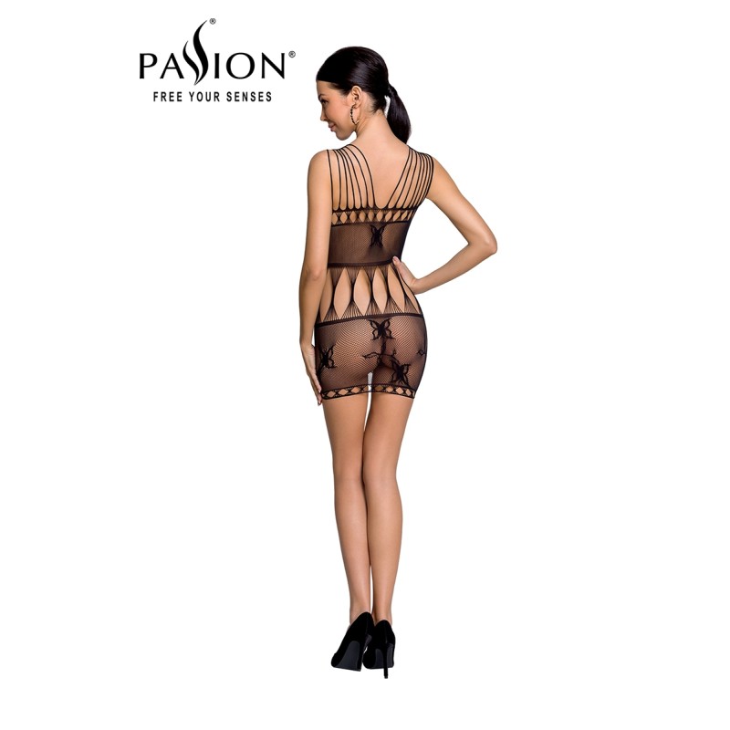 Robe Nue Résille Noire BS090 – Bodystocking Papillon