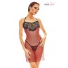 Robe Lingerie Rouge Noire Fantasme Anaïs | Fauxseins.fr