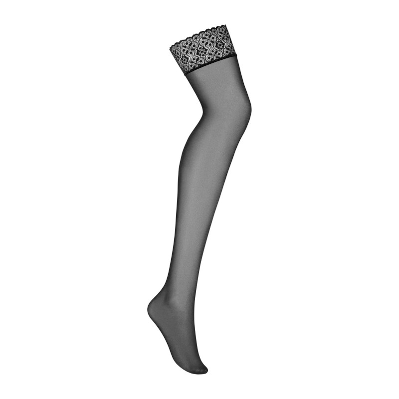 Bas Shibu Noir – Dentelle géométrique & maille douce | Fauxseins.fr