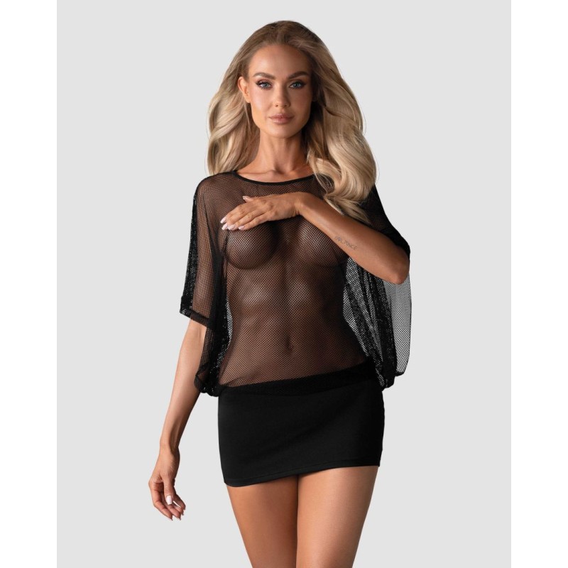 Punker Robe Noir – Mini-robe transparente & féminine